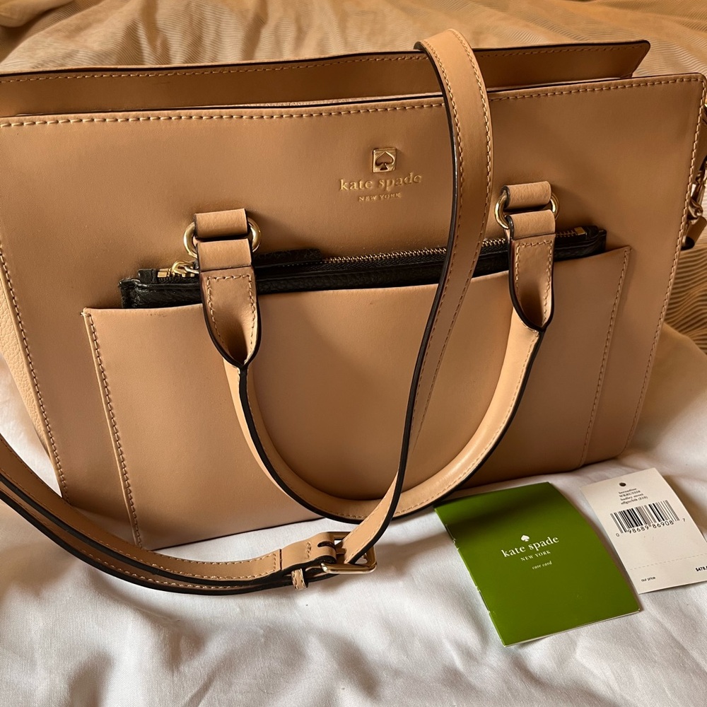 Kate Spade Bernadine Hadley Street Leather Handbag Tan - Picture 7 of 12